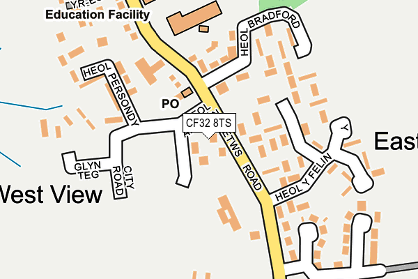 CF32 8TS map - OS OpenMap – Local (Ordnance Survey)