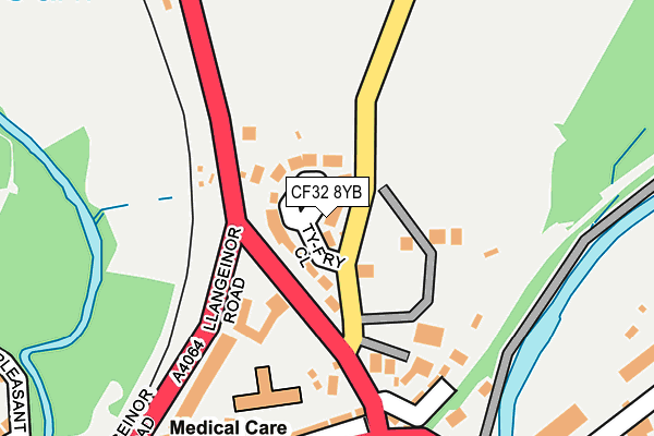 CF32 8YB map - OS OpenMap – Local (Ordnance Survey)