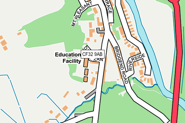 CF32 9AB map - OS OpenMap – Local (Ordnance Survey)