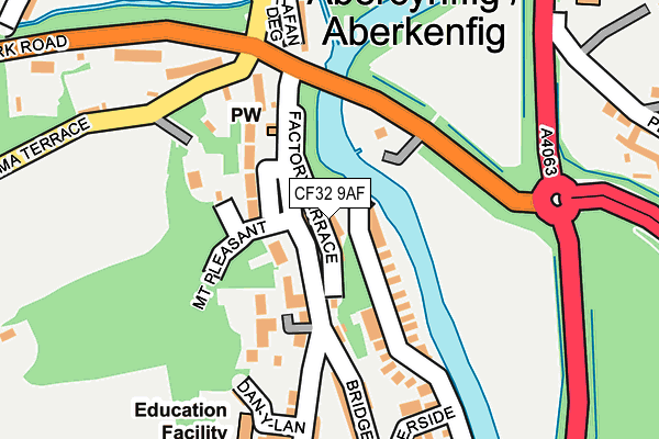 CF32 9AF map - OS OpenMap – Local (Ordnance Survey)