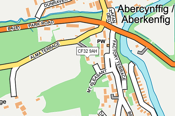 CF32 9AH map - OS OpenMap – Local (Ordnance Survey)