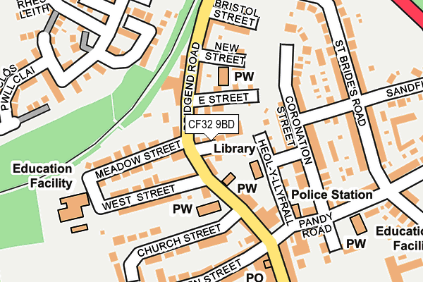 CF32 9BD map - OS OpenMap – Local (Ordnance Survey)