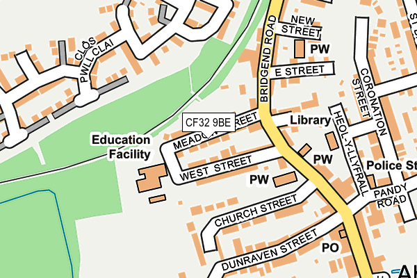 CF32 9BE map - OS OpenMap – Local (Ordnance Survey)