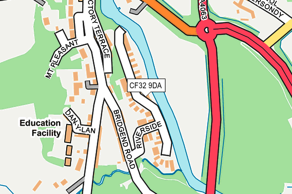 CF32 9DA map - OS OpenMap – Local (Ordnance Survey)