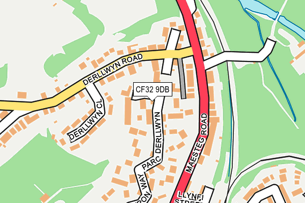 CF32 9DB map - OS OpenMap – Local (Ordnance Survey)