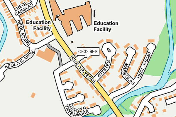 CF32 9ES map - OS OpenMap – Local (Ordnance Survey)