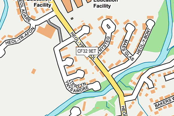 CF32 9ET map - OS OpenMap – Local (Ordnance Survey)