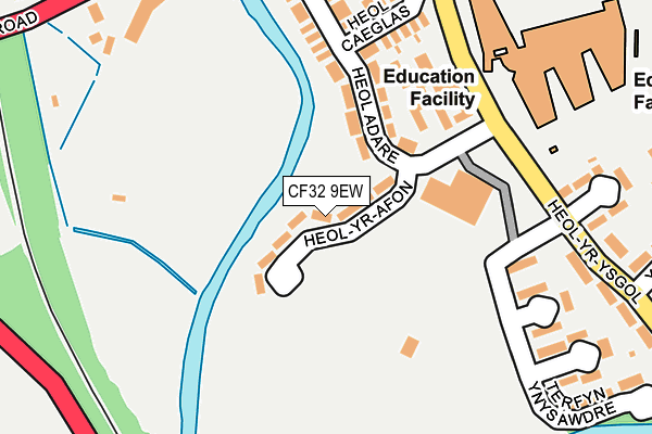 CF32 9EW map - OS OpenMap – Local (Ordnance Survey)