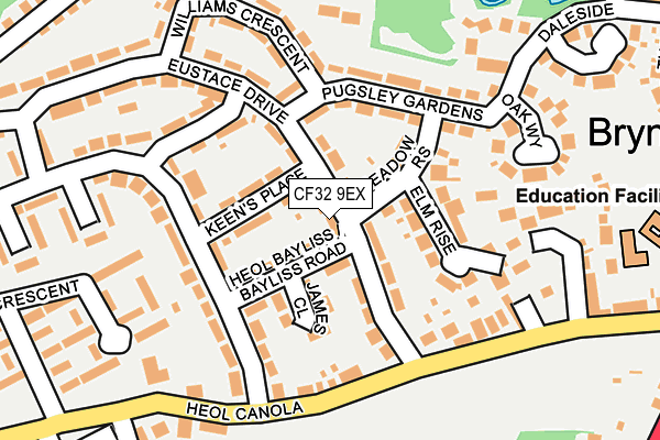 CF32 9EX map - OS OpenMap – Local (Ordnance Survey)