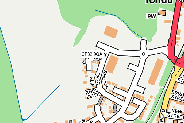 CF32 9GA map - OS OpenMap – Local (Ordnance Survey)