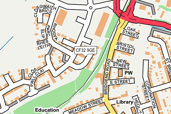 CF32 9GE map - OS OpenMap – Local (Ordnance Survey)