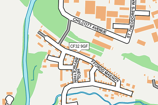 CF32 9GF map - OS OpenMap – Local (Ordnance Survey)