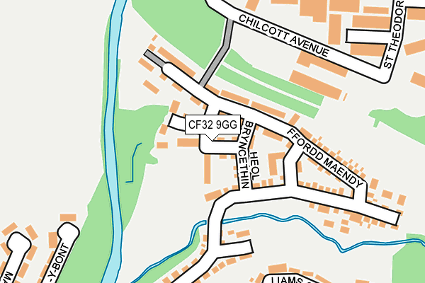 CF32 9GG map - OS OpenMap – Local (Ordnance Survey)