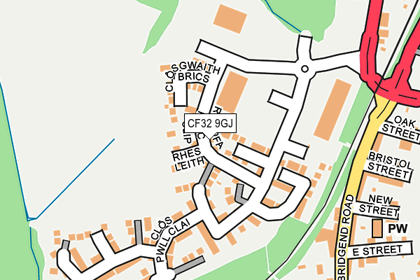 CF32 9GJ map - OS OpenMap – Local (Ordnance Survey)