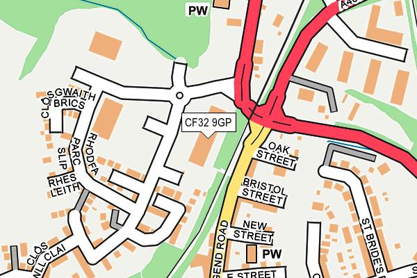 CF32 9GP map - OS OpenMap – Local (Ordnance Survey)