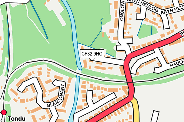 CF32 9HG map - OS OpenMap – Local (Ordnance Survey)