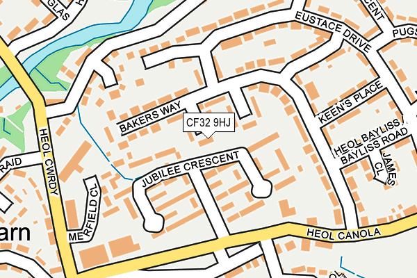 CF32 9HJ map - OS OpenMap – Local (Ordnance Survey)