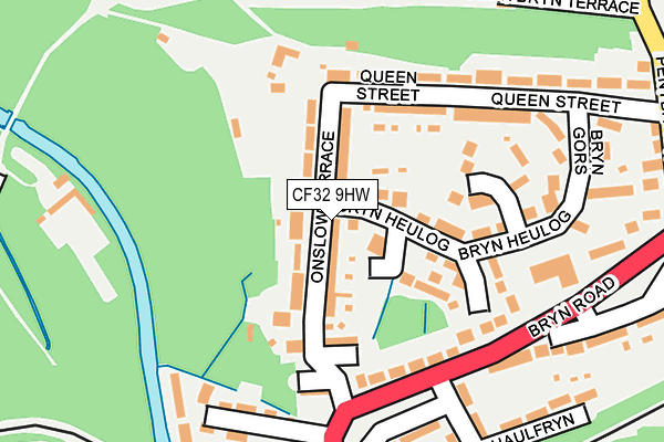 CF32 9HW map - OS OpenMap – Local (Ordnance Survey)