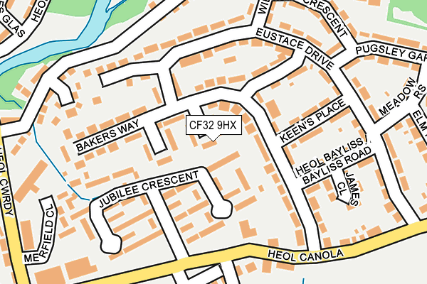 CF32 9HX map - OS OpenMap – Local (Ordnance Survey)