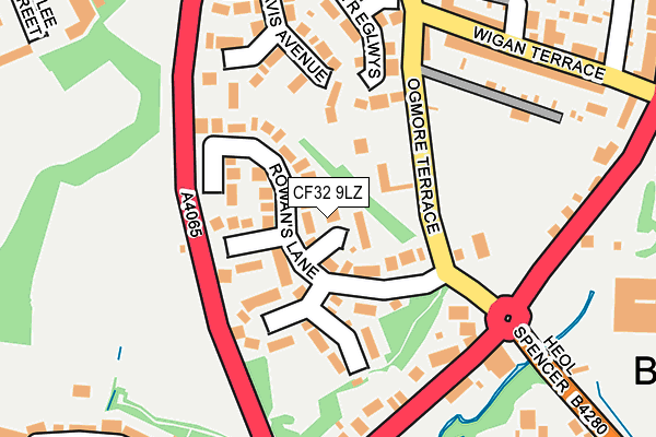 CF32 9LZ map - OS OpenMap – Local (Ordnance Survey)
