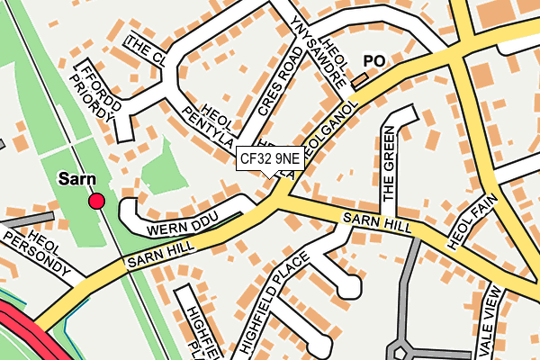 CF32 9NE map - OS OpenMap – Local (Ordnance Survey)