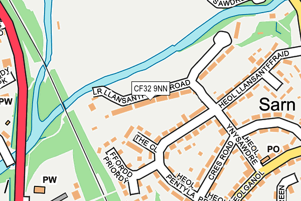 CF32 9NN map - OS OpenMap – Local (Ordnance Survey)
