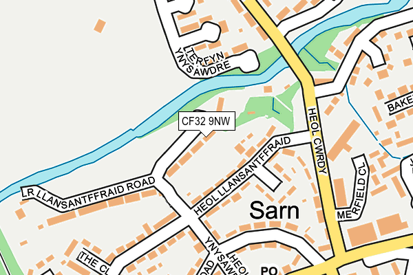 CF32 9NW map - OS OpenMap – Local (Ordnance Survey)