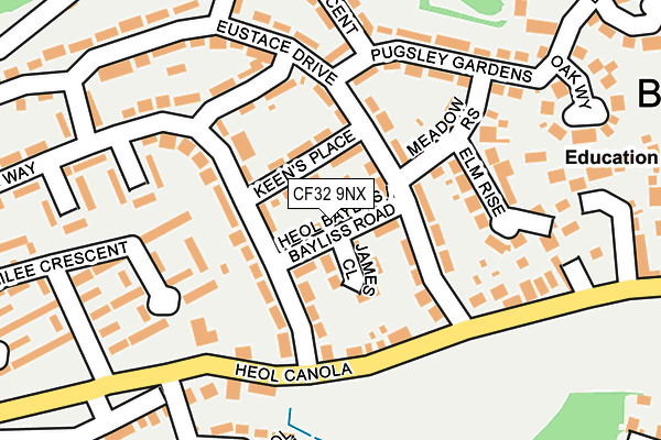 CF32 9NX map - OS OpenMap – Local (Ordnance Survey)
