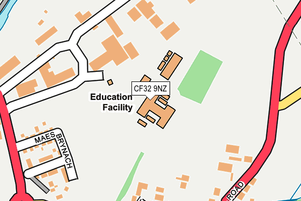 CF32 9NZ map - OS OpenMap – Local (Ordnance Survey)