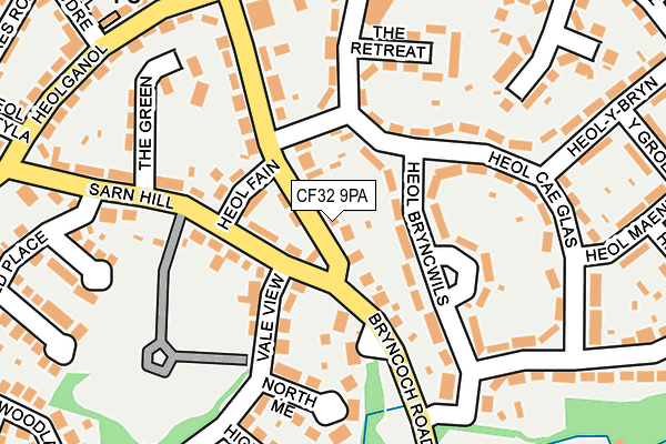 CF32 9PA map - OS OpenMap – Local (Ordnance Survey)