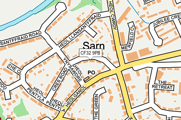 CF32 9PB map - OS OpenMap – Local (Ordnance Survey)