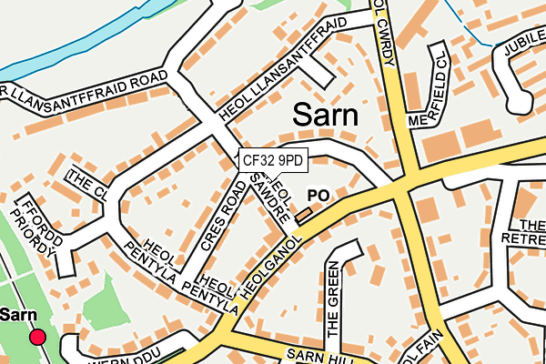 CF32 9PD map - OS OpenMap – Local (Ordnance Survey)