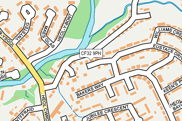 CF32 9PH map - OS OpenMap – Local (Ordnance Survey)