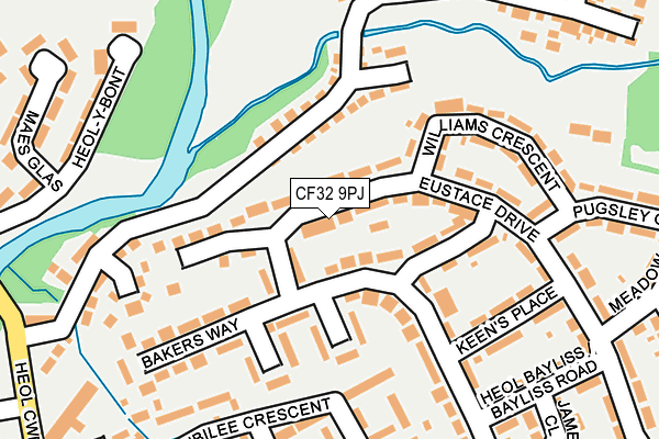 CF32 9PJ map - OS OpenMap – Local (Ordnance Survey)