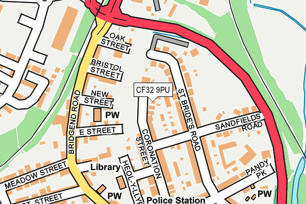 CF32 9PU map - OS OpenMap – Local (Ordnance Survey)