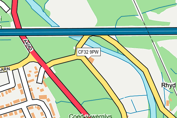 CF32 9PW map - OS OpenMap – Local (Ordnance Survey)