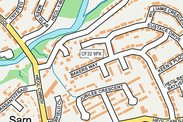 CF32 9PX map - OS OpenMap – Local (Ordnance Survey)