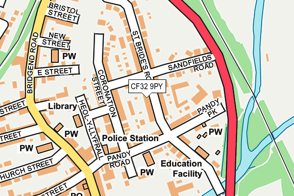 CF32 9PY map - OS OpenMap – Local (Ordnance Survey)