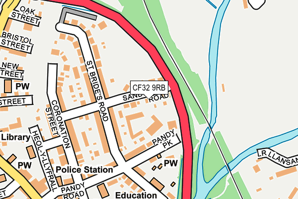 CF32 9RB map - OS OpenMap – Local (Ordnance Survey)