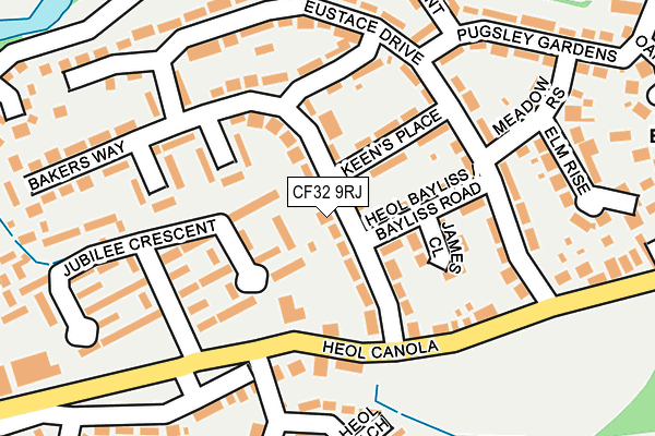 CF32 9RJ map - OS OpenMap – Local (Ordnance Survey)