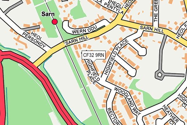 CF32 9RN map - OS OpenMap – Local (Ordnance Survey)