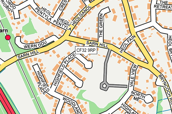 CF32 9RP map - OS OpenMap – Local (Ordnance Survey)