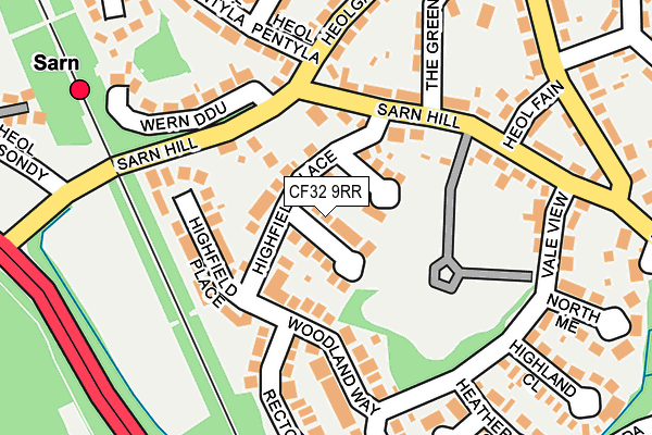 CF32 9RR map - OS OpenMap – Local (Ordnance Survey)