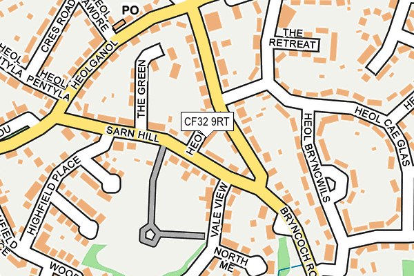CF32 9RT map - OS OpenMap – Local (Ordnance Survey)