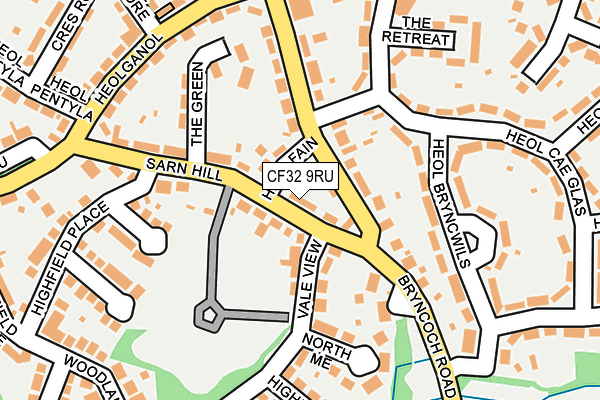 CF32 9RU map - OS OpenMap – Local (Ordnance Survey)