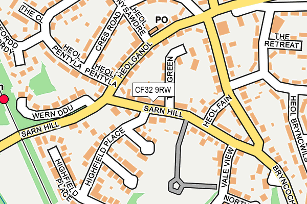 CF32 9RW map - OS OpenMap – Local (Ordnance Survey)