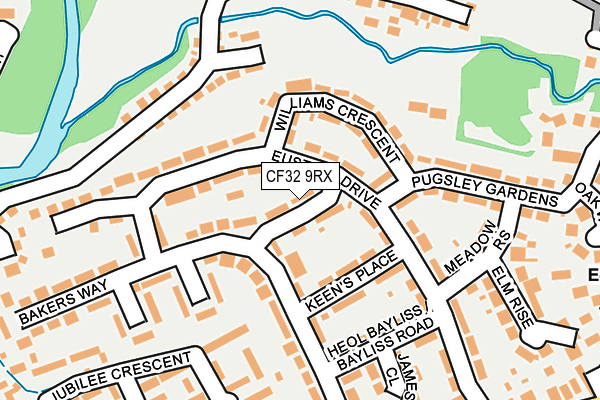 CF32 9RX map - OS OpenMap – Local (Ordnance Survey)