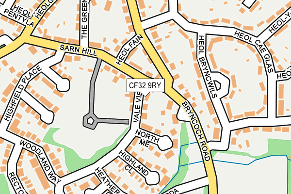 CF32 9RY map - OS OpenMap – Local (Ordnance Survey)