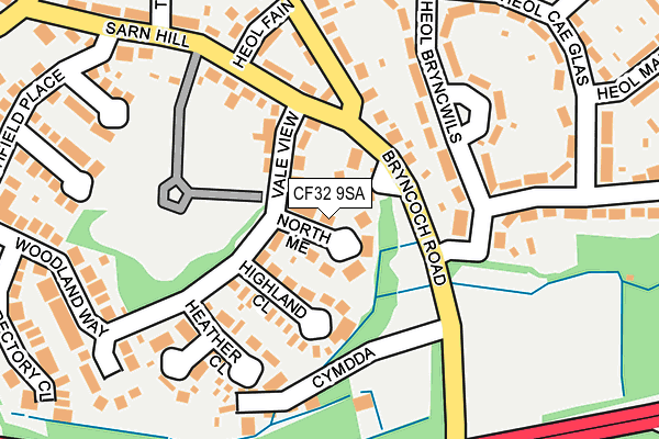 CF32 9SA map - OS OpenMap – Local (Ordnance Survey)