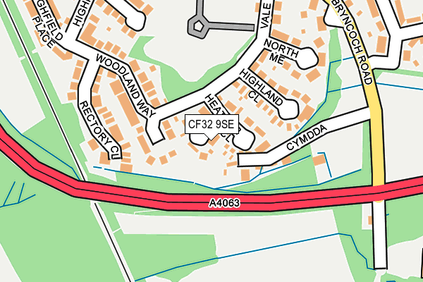 CF32 9SE map - OS OpenMap – Local (Ordnance Survey)